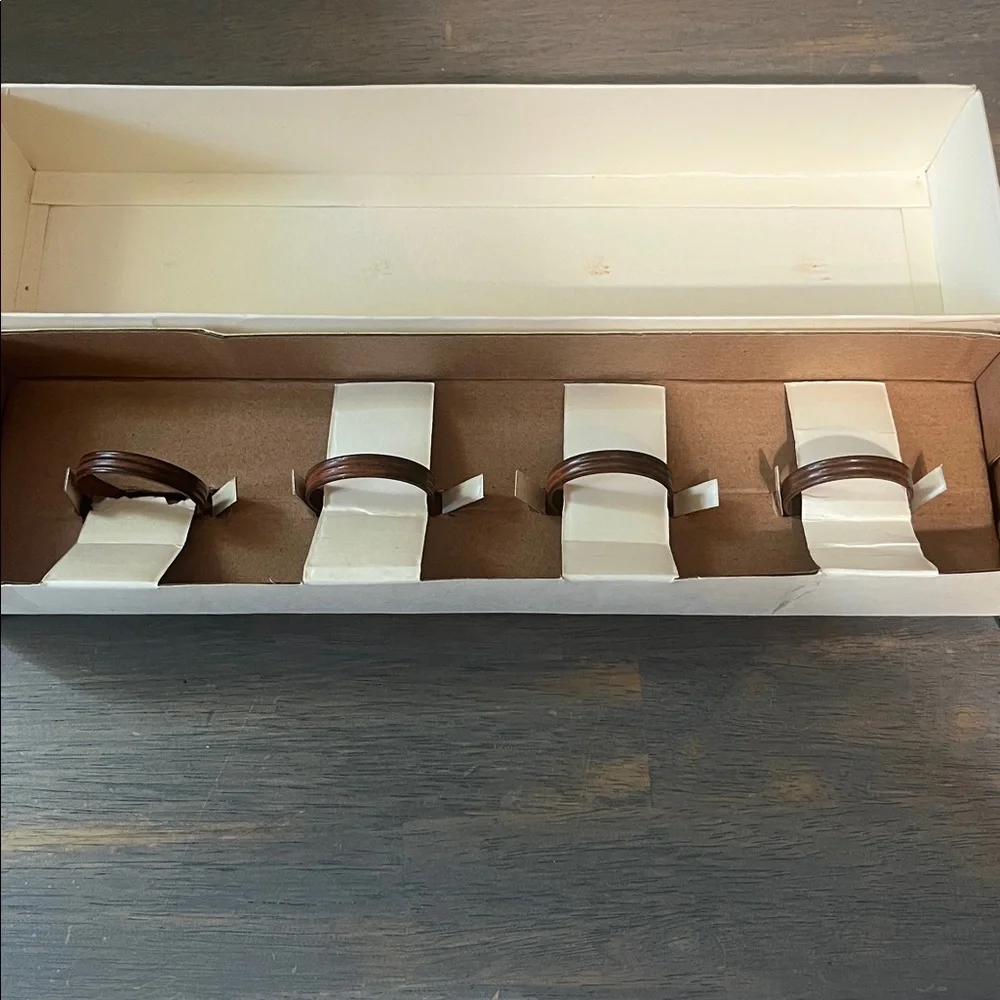 Pier 1 Imports DRAGONFLY NAPKIN RINGS SET of 4 kitchen tableware metal